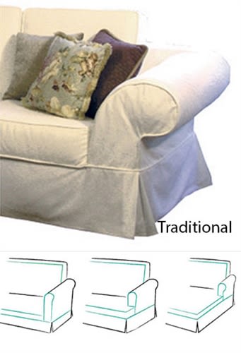 Sectional Slipcovers and Slipcover Patterns Traditional WIth Cushions