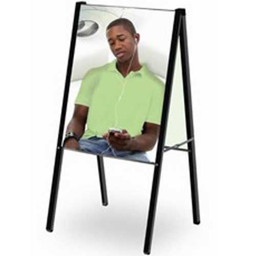 A Frame Sign Holder - Aluminum Slide In 2 Sizes a-frame sidewalk with changeable inserts sku OSAF