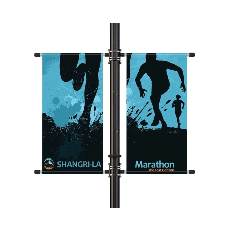 Pole Banner Bracket Kit - 2 Sets 24" Wide custom printed sign for business display sku PBSDISCBBK242SIDEK