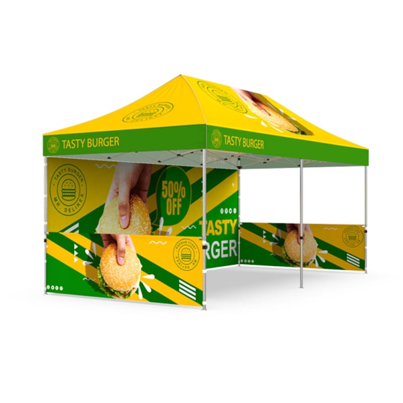 10' X 20' Tent Package custom pop-up event canopy with printed roof sku TNCF1020