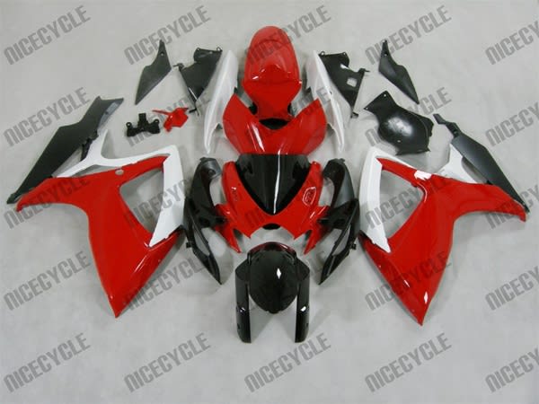 Red/White Suzuki GSX-R 600 750 Fairings Red/White Suzuki GSX-R 600 750 Fairings