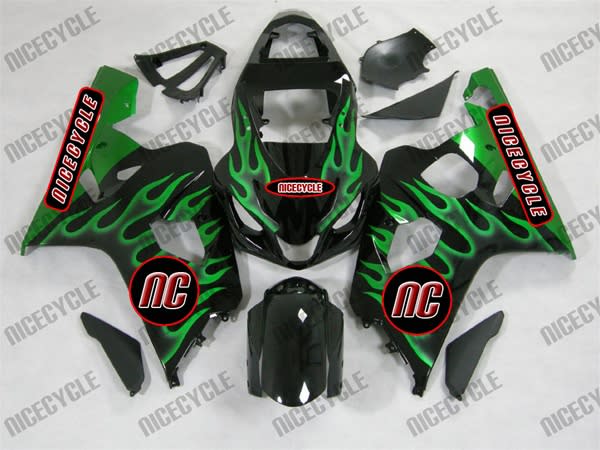 Green Fire Suzuki GSX-R 600 750 Fairings Green Fire Suzuki GSX-R 600 750 Fairings