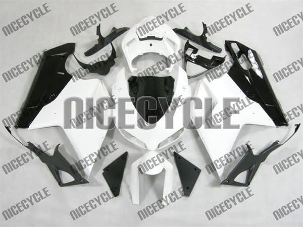 White/Black Ducati 1198 1098 848 Evo Fairings White/Black Ducati 1198 1098 848 Evo Fairings