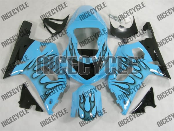 Sky Blue Flame Suzuki GSX-R 600 750 Fairings Sky Blue Flame Suzuki GSX-R 600 750 Fairings