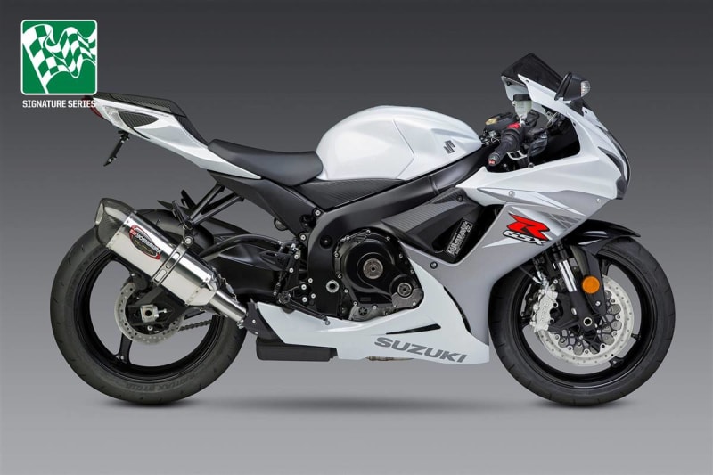 Yoshimura Suzuki GSX-R750 (11-24) ALPHA Stainless Slip-On Exhaust, w/ Stainless Muffler Yoshimura Suzuki GSX-R750 (11-24) ALPHA Stainless Slip-On Exhaust, w/ Stainless Muffler