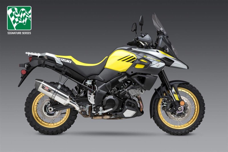 Yoshimura V-STROM 1000 14-19 R-77 Stainless Slip-On Exhaust, w/ Stainless Muffler Yoshimura V-STROM 1000 14-19 R-77 Stainless Slip-On Exhaust, w/ Stainless Muffler