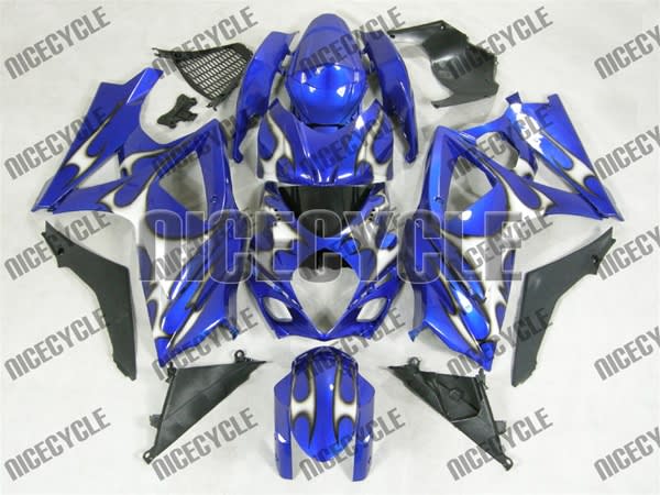 Suzuki GSX-R 1000 Silver Tribal/Blue Fairings Suzuki GSX-R 1000 Silver Tribal/Blue Fairings