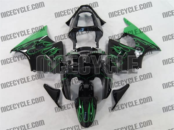 Kawasaki ZX6R Green Flame Fairings Kawasaki ZX6R Green Flame Fairings