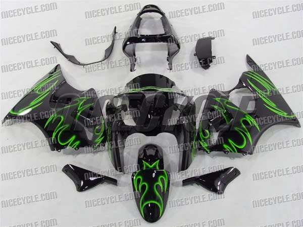 Kawasaki ZX6R Bright Green Tribal Fairings Kawasaki ZX6R Bright Green Tribal Fairings