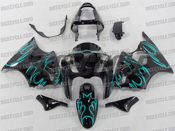 Kawasaki ZX6R Teal Tribal Fairings Kawasaki ZX6R Teal Tribal Fairings