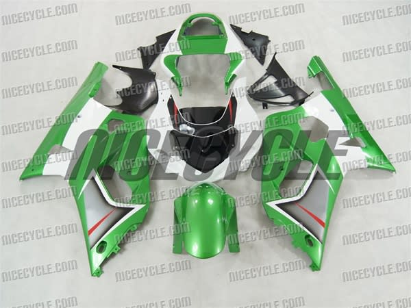Green/White Suzuki GSX-R 600 750 Fairings
