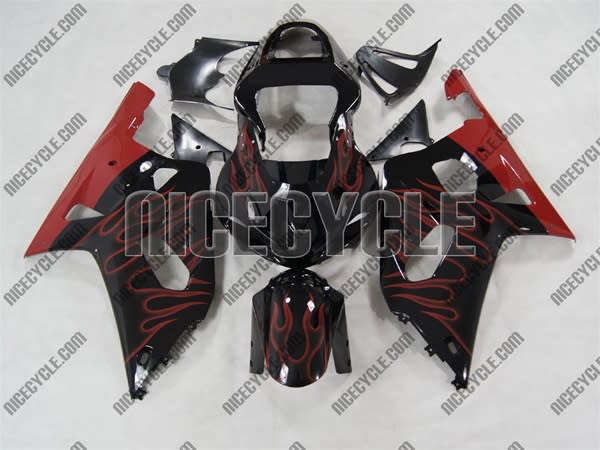 Red Flame Suzuki GSX-R 600 750 Fairings Red Flame Suzuki GSX-R 600 750 Fairings