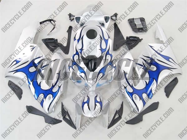 Honda CBR 1000RR Silver/Blue Tribal Fairings Honda CBR 1000RR Silver/Blue Tribal Fairings
