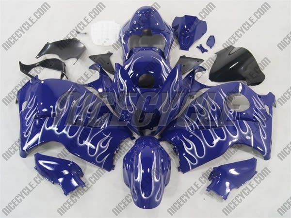 Suzuki GSX-R 1300 Hayabusa Blue/Silver Flame Fairings Suzuki GSX-R 1300 Hayabusa Blue/Silver Flame Fairings