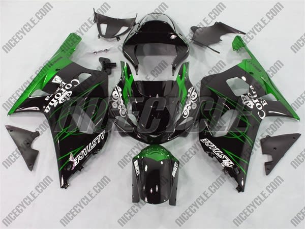 Green/Black Alstare Suzuki GSX-R 600 750 Fairings