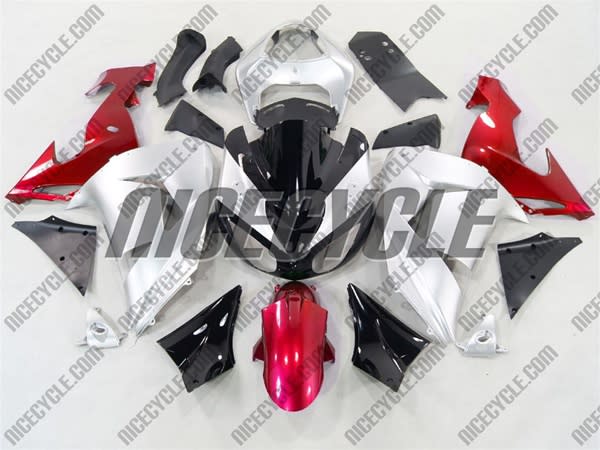 Kawasaki ZX10R Silver/Candy Red Fairings Kawasaki ZX10R Silver/Candy Red Fairings
