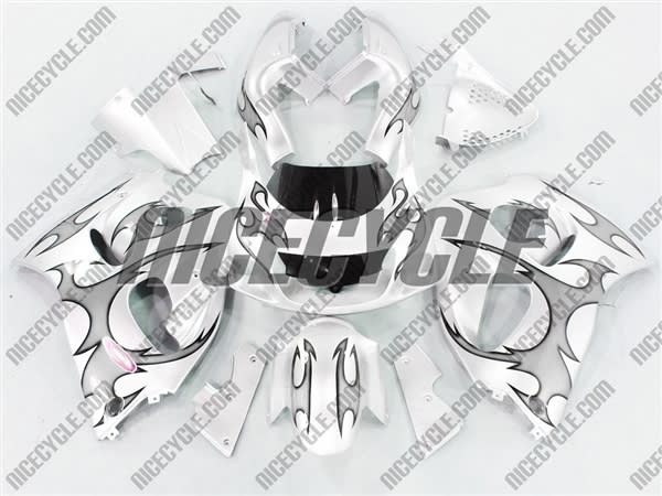 Silver Tribal on Silver Suzuki SRAD GSX-R 600 750 Fairings Silver Tribal on Silver Suzuki SRAD GSX-R 600 750 Fairings
