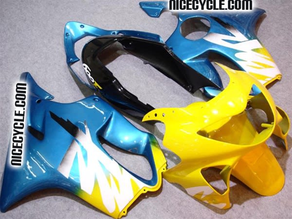 Metallic Blue/Yellow Honda CBR 600 F4 Fairings