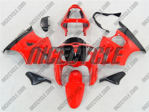 Motorcycle Fairings Kit - Red Kawasaki 2000-2002 ZX6R and 2005