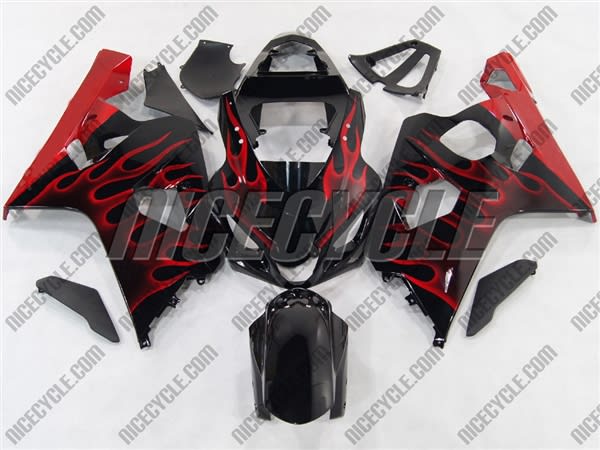Red Flame Suzuki GSX-R 600 750 Fairings Red Flame Suzuki GSX-R 600 750 Fairings