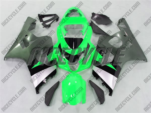 Green/Silver Suzuki GSX-R 600 750 Fairings Green/Silver Suzuki GSX-R 600 750 Fairings