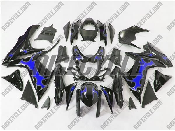 Suzuki GSX-R 600 750 Blue Tribal/Black Fairings