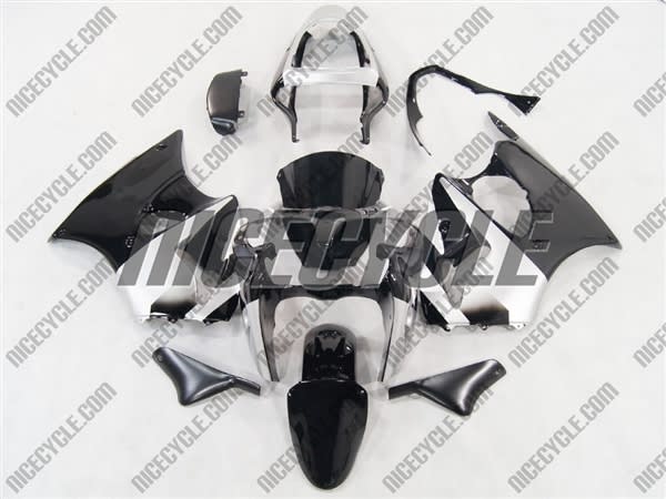 Black/Silver Kawasaki ZX6R Fairings Black/Silver Kawasaki ZX6R Fairings