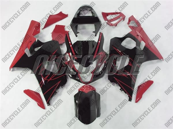 Black/Red Accents Suzuki GSX-R 600 750 Fairings Black/Red Accents Suzuki GSX-R 600 750 Fairings