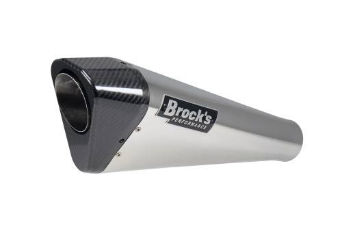 Brocks BMW 15" Penta-Carbon Replacement Muffler (Polished) S1000RR (20-25)