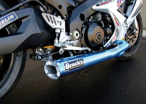 Brocks Suzuki *TiWinder Blue Full System w/ 18" Muffler Street Baffle GSX-R1000 (07-08) Brocks Suzuki *TiWinder Blue Full System w/ 18" Muffler Street Baffle GSX-R1000 (07-08)