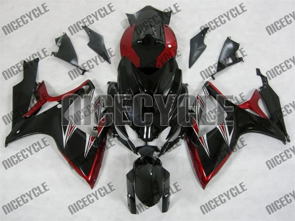 Black/Red/Silver Suzuki GSX-R 600 750 Fairings Black/Red/Silver Suzuki GSX-R 600 750 Fairings