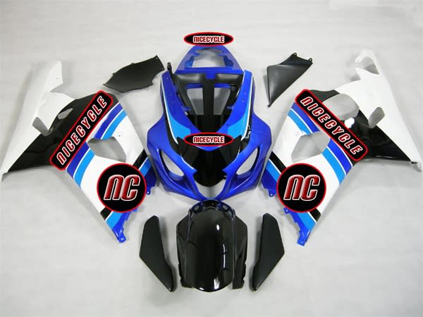 White/Light Blue Suzuki GSX-R 600 750 Fairings White/Light Blue Suzuki GSX-R 600 750 Fairings