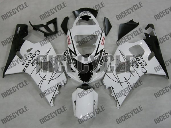 White Corona Suzuki GSX-R 600 750 Fairings White Corona Suzuki GSX-R 600 750 Fairings
