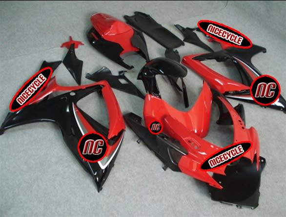 Black/Red OEM Style Suzuki GSX-R 600 750 Fairings Black/Red OEM Style Suzuki GSX-R 600 750 Fairings
