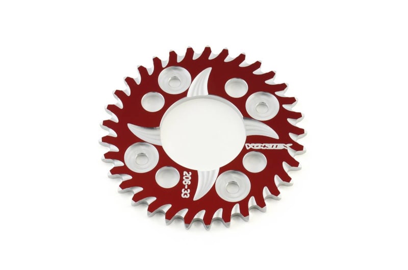 Brocks Honda Grom (14-20) Vortex Rear Sprocket 33 Tooth Red & Silver 420 Chain