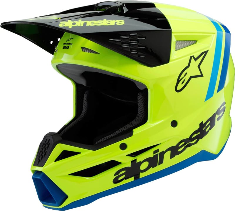 ALPINESTARS SM3 YOUTH RADIUM HELMETW FLUO/BLK/BLUE