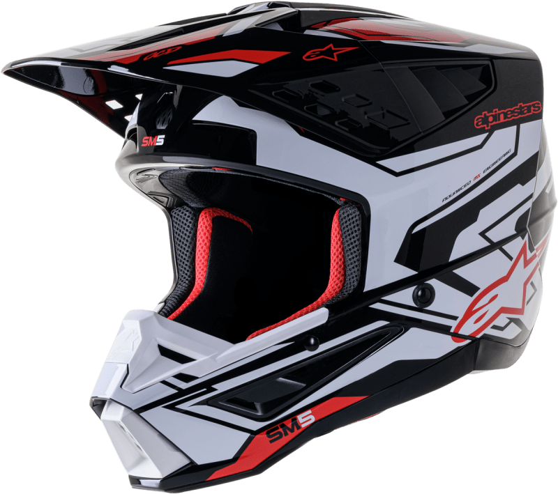 ALPINESTARS S-M5 ACTION 2 HELMET BLK/WHT/BRT RD GLOSSY ALPINESTARS S-M5 ACTION 2 HELMET BLK/WHT/BRT RD GLOSSY