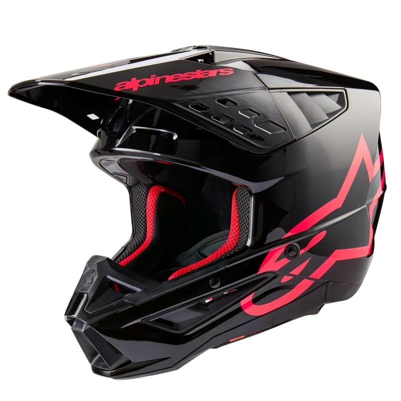 ALPINESTARS S-M5 CORP HELMET BLACK/DIVA PINK GLOSSY ALPINESTARS S-M5 CORP HELMET BLACK/DIVA PINK GLOSSY