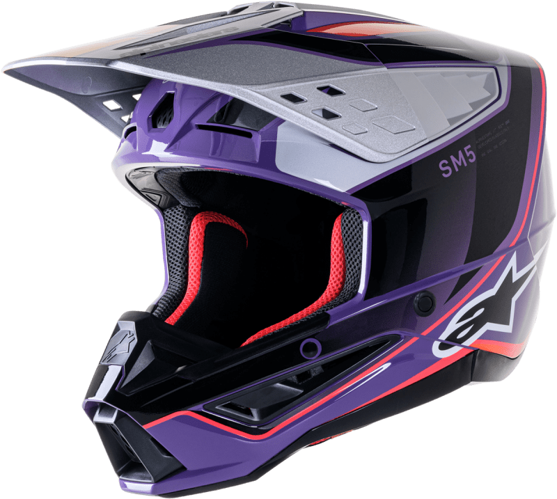 ALPINESTARS S-M5 SAIL HELMET VIOLET/BLK/SLVR GLOSSY ALPINESTARS S-M5 SAIL HELMET VIOLET/BLK/SLVR GLOSSY