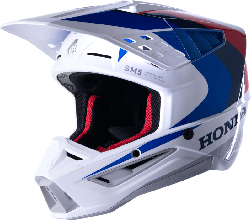 ALPINESTARS HONDA S-M5 HELMET WHITE/BLUE/RED GLOSSY