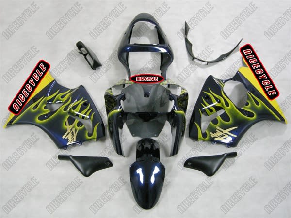 Kawasaki ZX6R Deep Blue/Yellow Fairings Kawasaki ZX6R Deep Blue/Yellow Fairings