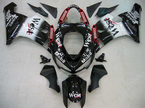 Kawasaki ZX6R Black/White West Fairings Kawasaki ZX6R Black/White West Fairings