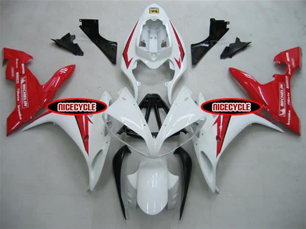 White/Red OEM Style Yamaha YZF-R1 Fairings