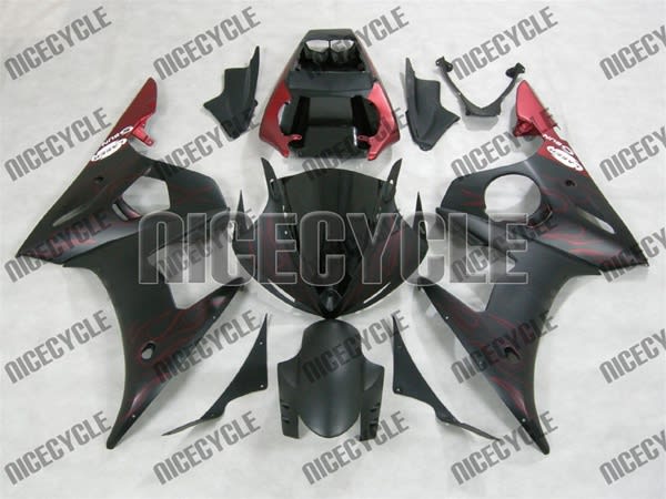 Yamaha YZF-R6 Matte Black Flame Fairings Yamaha YZF-R6 Matte Black Flame Fairings