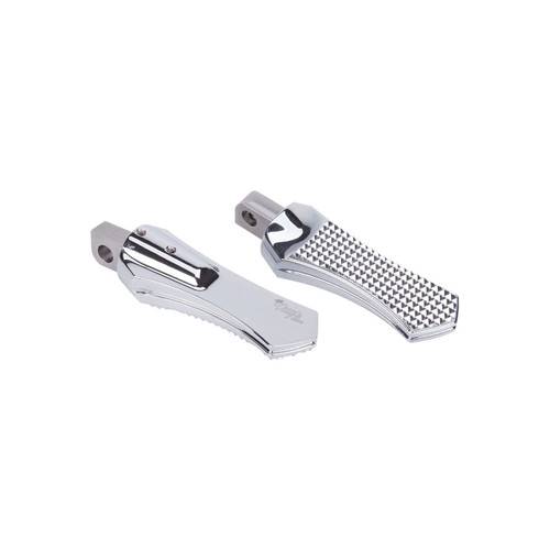 Brocks Harley-Davidson Diamond Foot Pegs Chrome Standard (See Fitment)