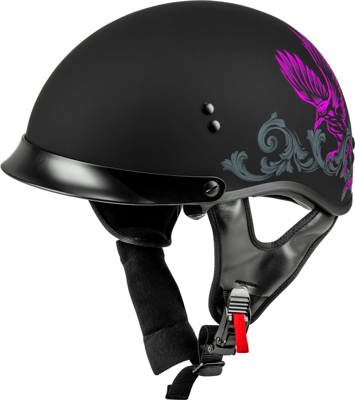 GMAX HH-65 CORVUS HELMET W/PEAK MATTE BLACK/PURPLE/GREY GMAX HH-65 CORVUS HELMET W/PEAK MATTE BLACK/PURPLE/GREY