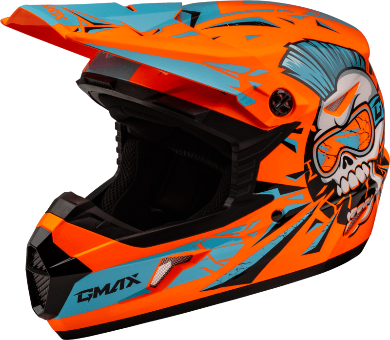 GMAX YOUTH MX-46Y UNSTABLE HELMET HI VIS ORANGE/BLUE