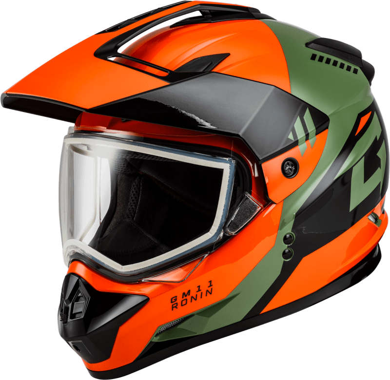 GMAX GM-11 RONIN HELMET ORANGE/GREEN/BLACK