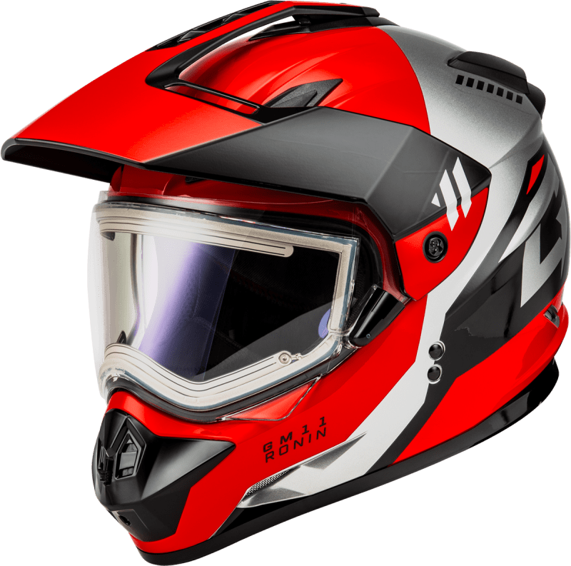 GMAX GM-11S RONIN SNOW HELMET W/ ELECTRIC SHIELD BLACK/RED GMAX GM-11S RONIN SNOW HELMET W/ ELECTRIC SHIELD BLACK/RED