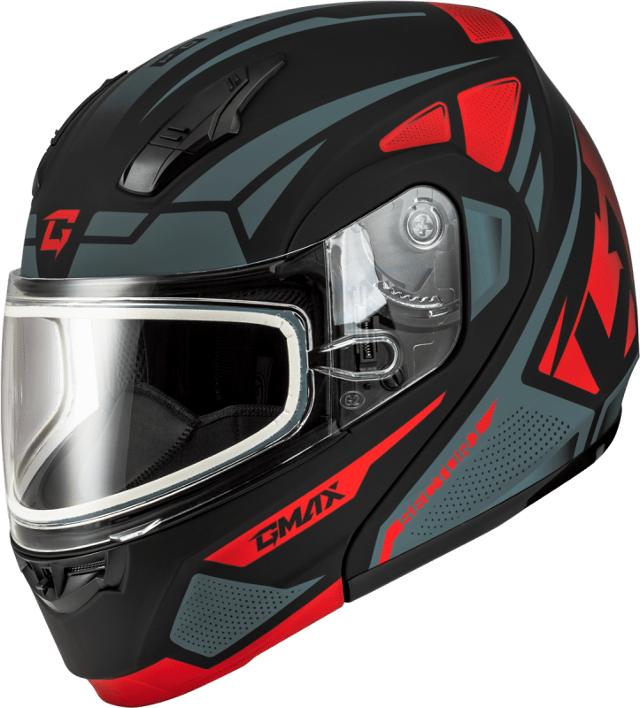 GMAX MD-04S SECTOR SNOW HELMET MATTE BLACK/RED